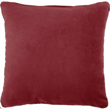 HOMEROOTS 16 x 16 in. Red Velvet Modern Throw Pillow 386356